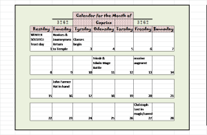 Calendar Capricas 3262 Neveyah
