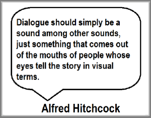 Alfred Hitchcock quote re dialogue