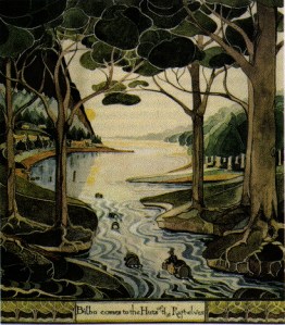 Bilbo comes to the huts of the raftelves by J.R.R. Tolkien
