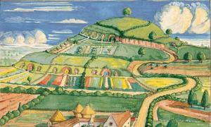 Tolkien's art work for Hobbiton-across-the-water
