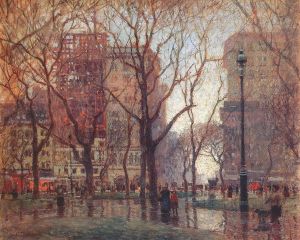 paul cornoyer rainy day in madison square