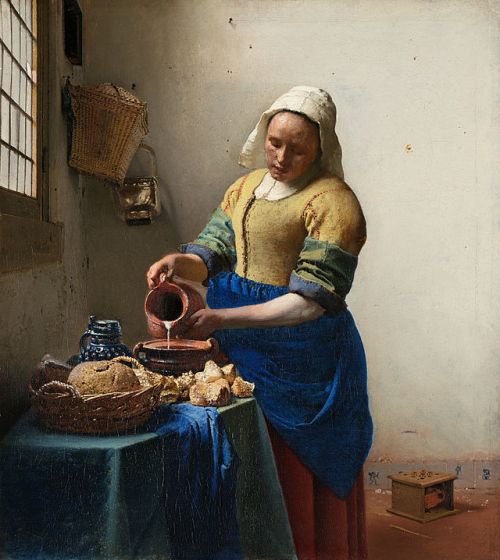 The Milkmaid, Johannes Vermeer, via Wikimedia Commons PD|100