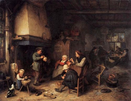 Peasants in an Interior, Adriaen Van Ostade (1661) via Wikimedia Commons PD|100
