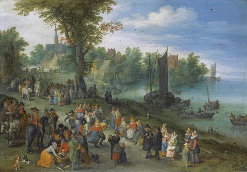 People Dancing on a Riverbank, Jan Bruegel the elder, via Wikimedia Commons PD|100