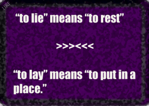 to lie means to rest
