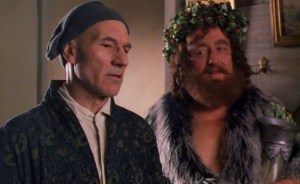 christmas-carol-1999-patrick-stewart-scrooge-desmond-barrit-ghost-of-christmas-present