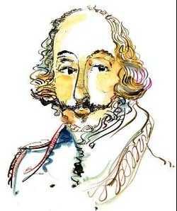 Wm Shakespeare author central portrait