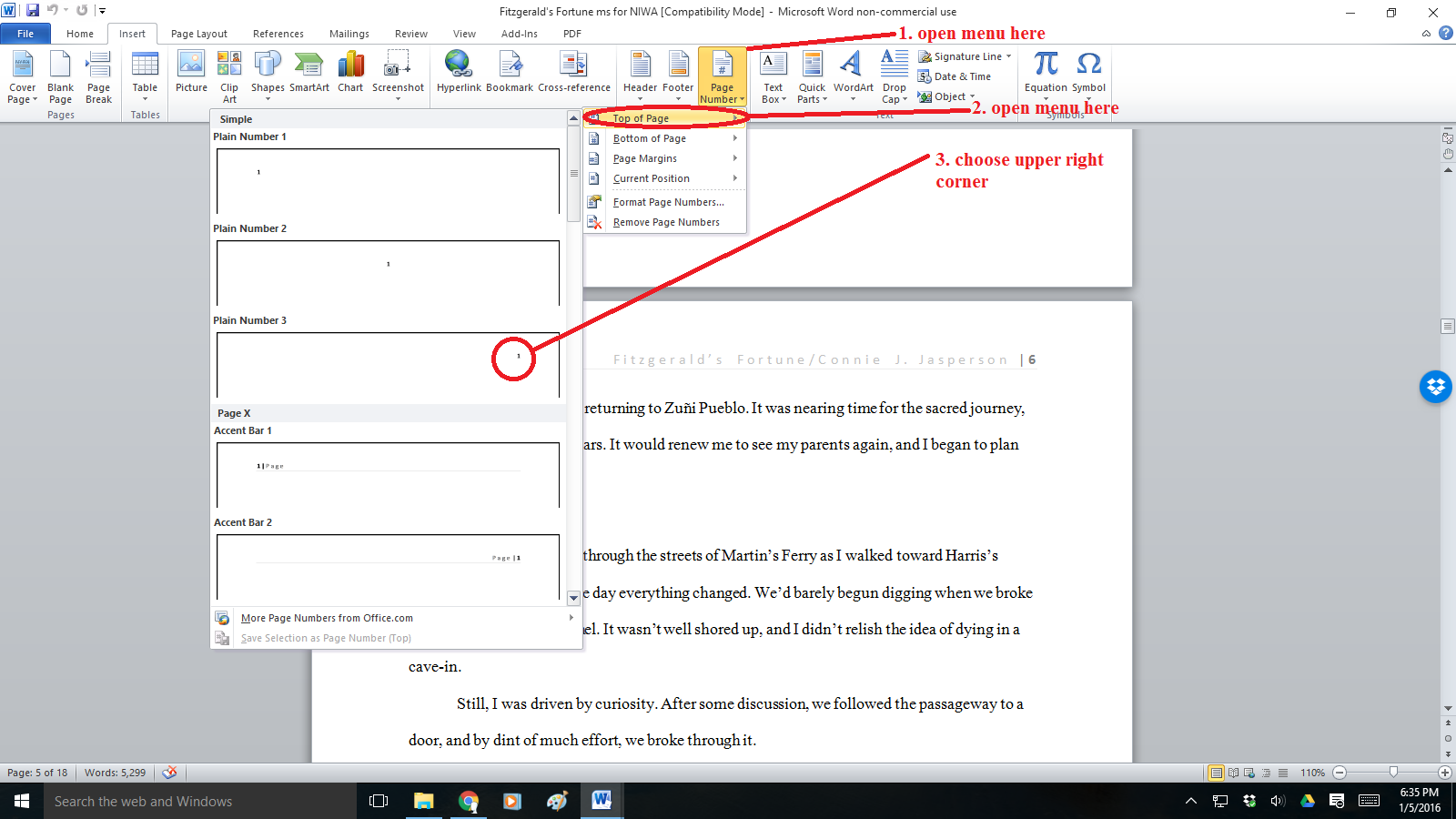 Headers and Page numbers prnt sc 2