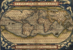 The world Ortelius' Typus Orbis Terrarum, first published 1564
