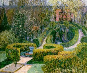 Spring Hedges in Bauerngarten, Heinrich Vogeler 1913 via Wikimedia Commons