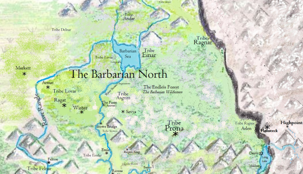 Map of the North and the Barbarian Towns, in the time of Aelfrid
