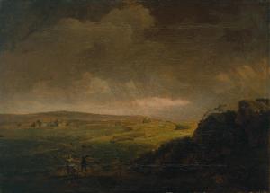 Moorland Landscape with Rainstorm by George Lambert 1751