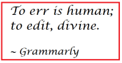 to err is human to edit divine