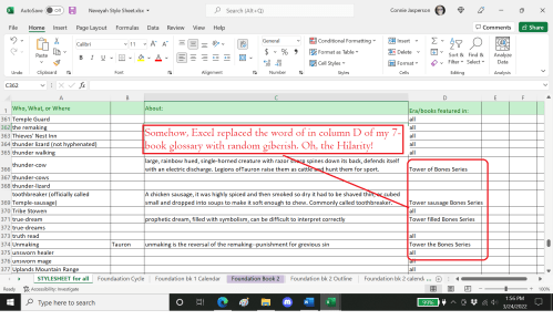 screenshot of Excel stupidness