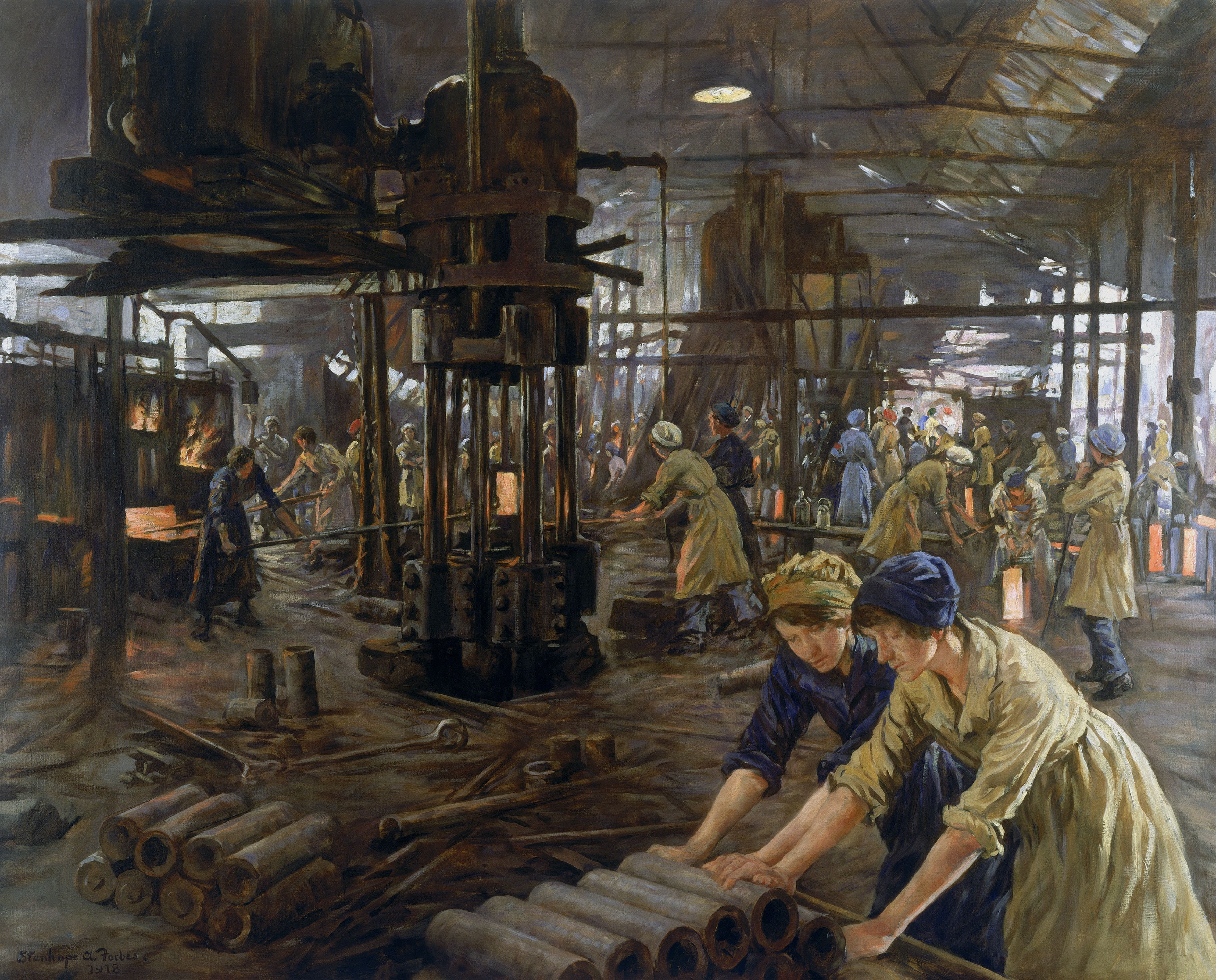 L0059548 'The Munitions Girls' oil painting, England, 1918
