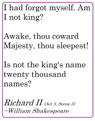 name quote, richard II shakespeare