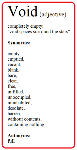 void - definition